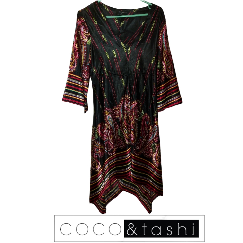 Coco & Tashi Silky Sharkbite Dress